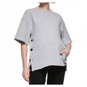NEW SOON MATERNITY luna button cotton top in grey